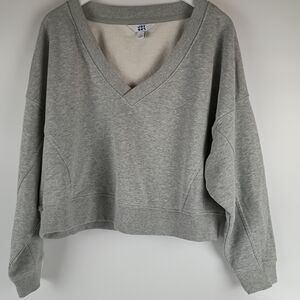 Gray V-Neck Women's Sweater